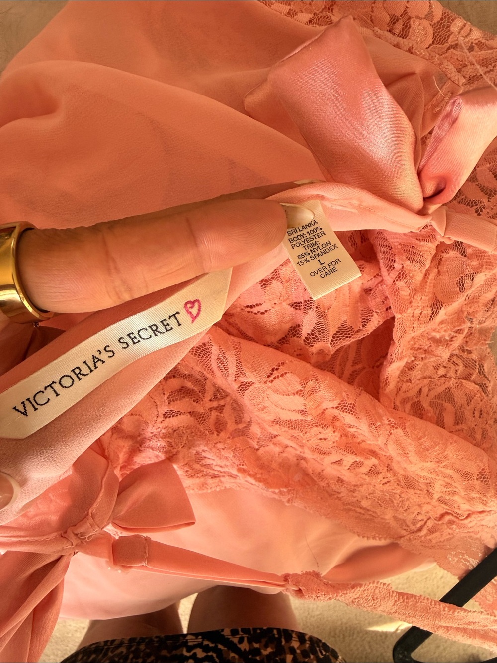 Victoria’s Secret Pink Lace‎ Maxi Nightgown Romantic Vintage Slip Dress - Picture 3 of 3
